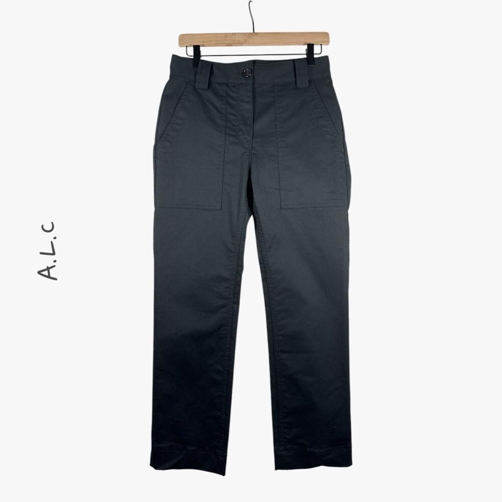 ALC Halston Straight Pant in Black Size 4 MSRP $350 Inseam 28" Glam Designer